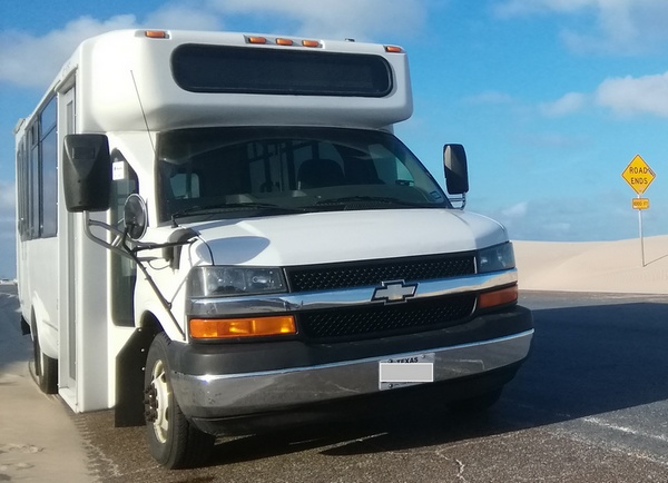 South Padre Island shuttle at the end of the road